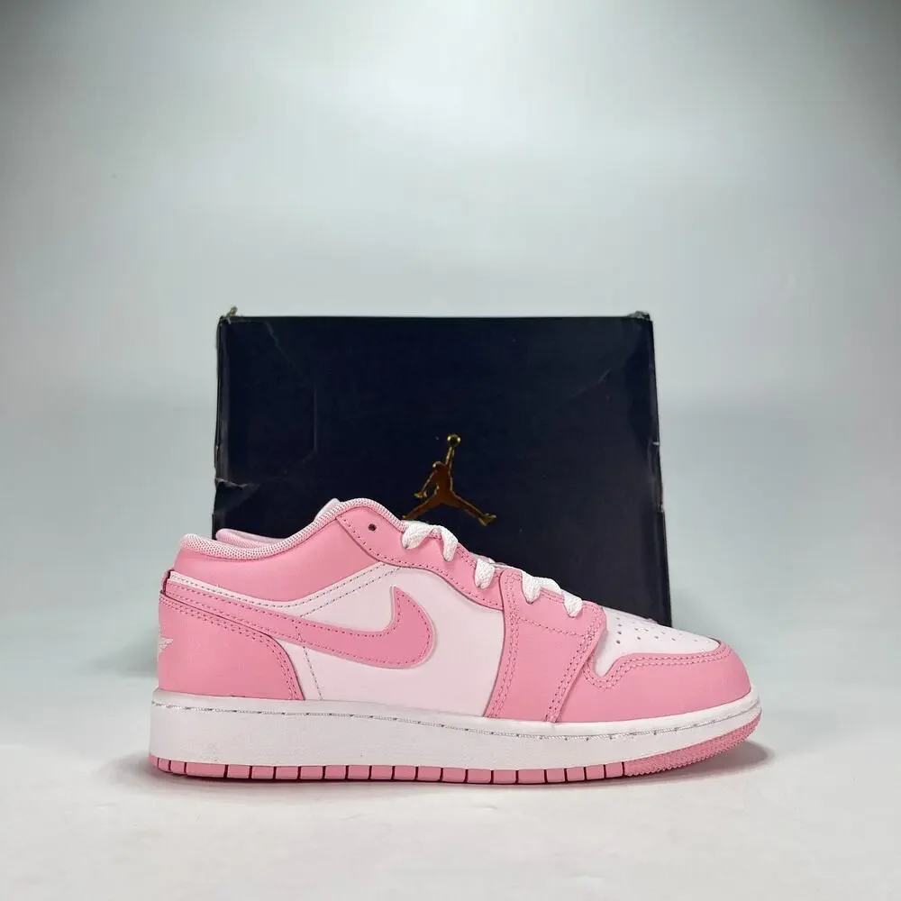Nike Air Jordan 1 Low Medium Soft Pink White Sneakers 553560-614 Youth Size 4.5